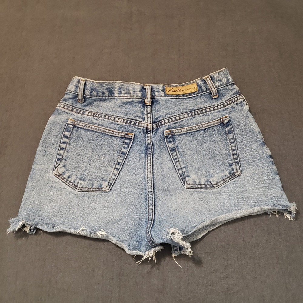 Bill Blass Denim Shorts Womens 8 Blue Great American Jean High Rise Raw Hem - Picture 2 of 8